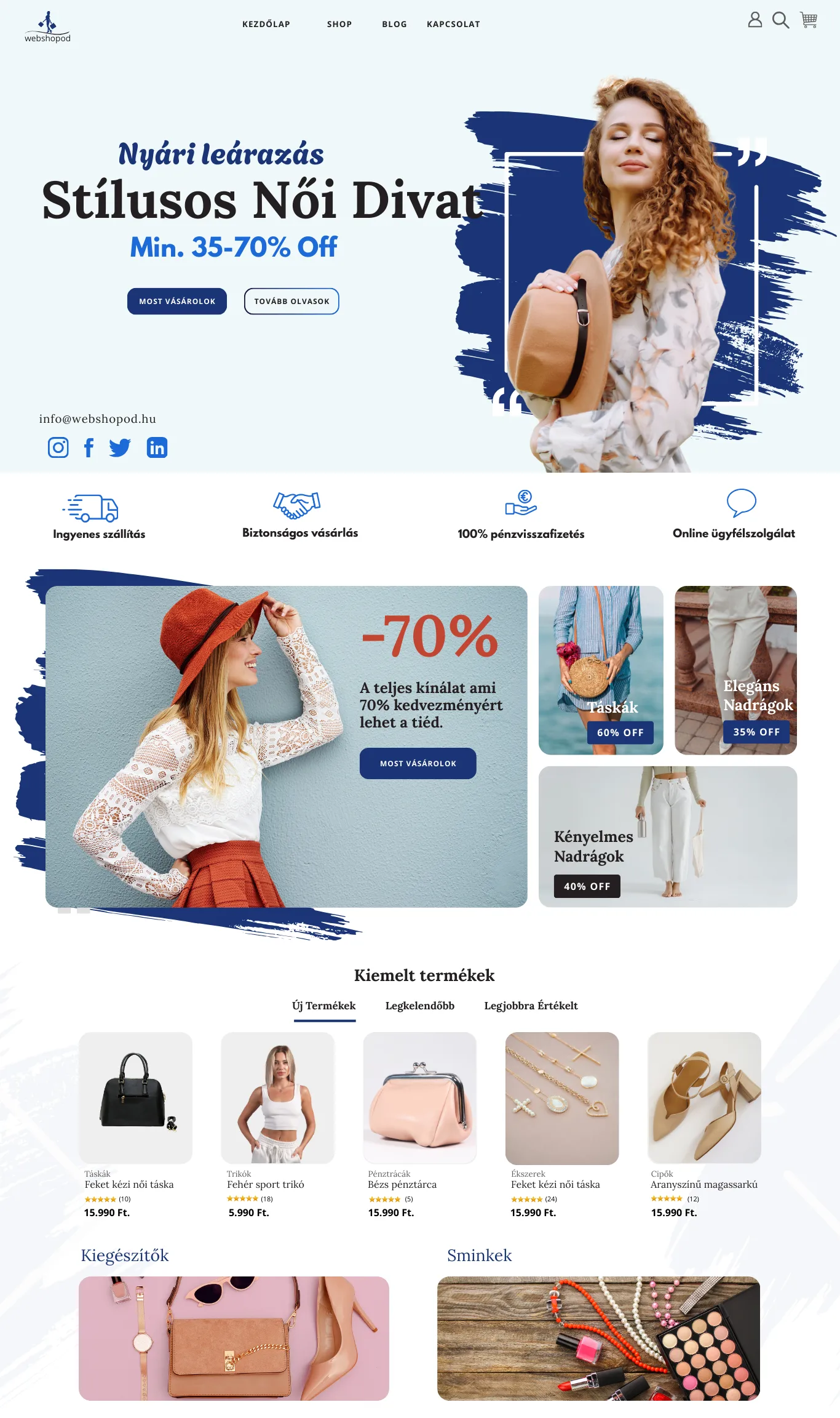 Modern webshop készítés egyedi dizájnnal