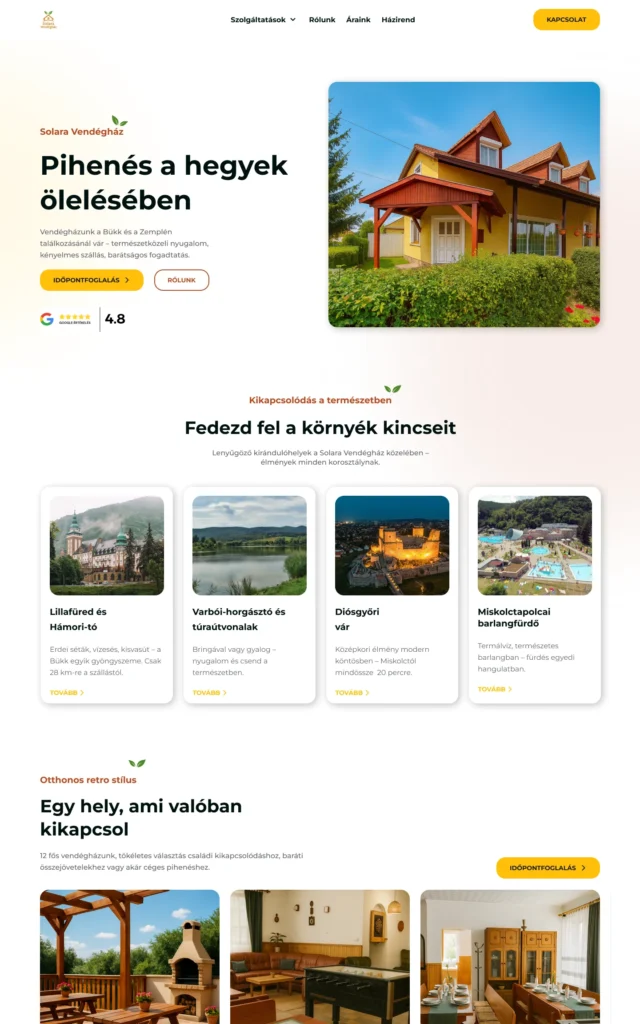 Solara vendégház főoldal